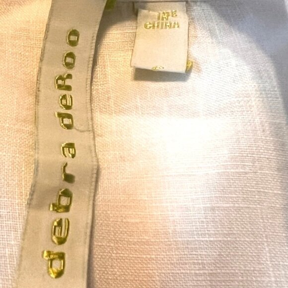 Debra Deroo Linen Button Down Blouse Front Tie Size Small Vintage Flax Style - Picture 6 of 7